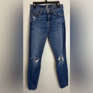 7 For All Mankind Skinny Dark Denim Jeans Size 25